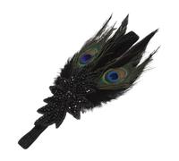 Lurrose Peacock Hairband Vintage 1920s Peacock Flapper Headband Hair Accessories for Women Cosplay Masquerade Dance Costume Party