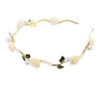Lurrose Pearl, Headband White Weddings Bridal Flower for Elegant Alloy Material, Comfortable and Easy to Wear Hair Accessory Anniversaries
