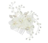 Lurrose Pearl Rhinestone Hair Comb Wedding Hair Accessory Beautiful Comb for Bride Elegantly Decorated Prop for Wedding Ceremony