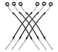 Lurrose Pen Holder with Elastic Design Lanyard Black Silicone 6pcs and Resistant to Deforming Retractable Key Pen Holder for and Teachers for Tools and Keys