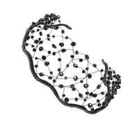 Lurrose Performance Hair Tiara and Woven Black Mesh Head Net for Female, Decorative Hairband for Wedding and Show Occasions