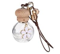 Lurrose Perfume Rear Wood Bottle Glass Car Pendant with 6ml Lanyard Creative Hanging Air Freshener View Decoration for Mirror