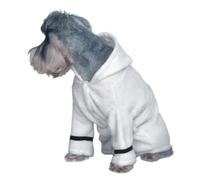 Lurrose Pet Bathrobe for Dogs and Cats Hooded Cotton Robe with Fast Dry and Easy to Clean Features, Ultra Soft and Snuggly Warm for Pet Bathing and Winter Use, Stylish White Bathrobe