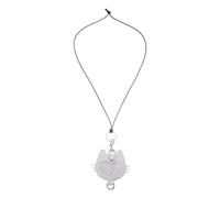 Lurrose Pet Hair Container Keychain for Pet Lovers White Pu Leather Cat Head Shape Memorial Keepsake with Stylish Storage Function for Keys