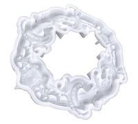 Lurrose Photo Frame Silicone Mold for Epoxy Resin Casting, European Style 3D Floral Wreath Design, White Food-Grade Silicone DIY Decorative Resin Craft Mold for Home Art and Sculpture