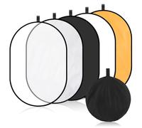 Lurrose Photography Reflector Collapsible Light Reflector Panel Nylon Five-in-one Design Reducing Shadows Lighting Control for Portrait Photography Photographers