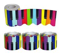 Lurrose Piano Keys Border Trim 4 Rolls 33Ft Self Adhesive Back to School Chalkboard and Bulletin Board Decoration for Preschool and Music Rooms