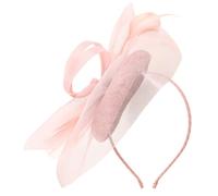 Lurrose Pink Fascinator Hat Mesh Tea Party Headband Evening Party Prom Wedding Hat with Clip for Women Ladies Wedding