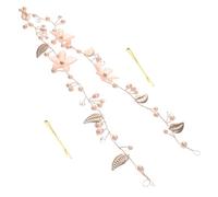 Lurrose Pink Flower Hair Vine Headband for Wedding Bride with Elegant Alloy Material, Comfortable Wearing Experience, Classic Design, for Evening Parties and Dances