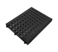Lurrose Plastic Drain Cover 200x250x25mm Black Resin Channel Drain Grate with Interlocking Design for Outdoor Yard Garage