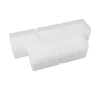Lurrose Plastic Pipette Tip Storage Box Universal Compatibility 5pcs and Easy Tip Monitoring White Plastic Organizer and Test Tubes for Laboratory Use in Education Labs