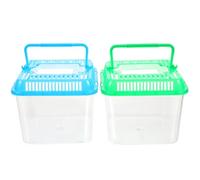 Lurrose Plastic Reptile Feeding Box for Turtle and Gecko with Ventilation Design and Large Comfortable Space Suitable for Domestic Pets and Living Foods Random Color