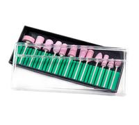 Lurrose Polishing Heads Kit Multifunctional Use 12pcs and Wipe Acrylic Substance with 2.35mm Mandrel for Manicure Nail Grinding Tool