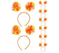 Lurrose Pom Pom Headbands Versatile Party Essential 8pcs for Women, Yarn and Plastic Material, Festival Style with Fluffy Furry Balls for New Year and Birthday Party