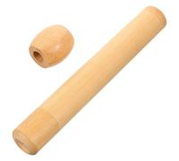 Lurrose Portable Bamboo Toothbrush Holder and Smooth Grinding Finish with Khaki Plastic Base Rustic round Toothbrush Storage Stand for Dresser Countertop or Office Desktop Organisation