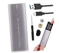 Lurrose Portable External Drive Enclosure Dual Protocol Nvme Type C Fast Data Transfer with Cable Compatible with Laptops Smart Tvs