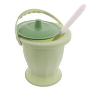 Lurrose Portable Green Lid Cleaning Plastic in Chamber with Pot Brush, Spillproof Urine Bottle for Urinal Commode Adults and Seniors, Car for Travel and Emergencies, Bedside