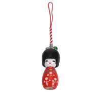 Lurrose Portable Japanese Style Kimono Doll Keychain Pendant Made of Wood and Polyester, Red Bag and Phone Decoration for Daily Life and On-the-go Use Color Color
