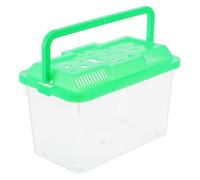 Lurrose Portable Small Turtle Tank Hamster Transport Case with Handle Light Green Abs Easy to Clean Stylish Modern Design for Pet Transport and Home Decor