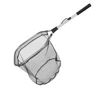 Lurrose Portable with Extendable Aluminum Alloy Handle Lightweight and Resistant to Deformation Silicone Mesh Fishing Net for Catching Small Fish and Crabs during Outdoor Water