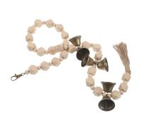 Lurrose Potty Training Dog Doorbell with Loud Metal Bells and Beaded Jute Rope, Easy to Install Buckle for Small and Large Dogs, Modern Design for Stylish Home Integration and Effective