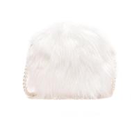 Lurrose Pouch White Storage Adorable round Pearl Shoulder Chain Bag Portable Crossbody Plush with Fashionable Women for Party and Going Lady
