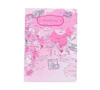 Lurrose Pu Passport Holder Travel Accessory Stylish Pu Leather Protect Boarding Pass Family Office Map Design