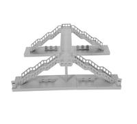 Lurrose Railway Scenery Footbridge Model Kit, Mini Pedestrian Overhead Bridge for Sand Table Decoration, DIY Architectural Model for Home Ornament and Railway Layout