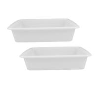 Lurrose Rectangular plastic trays 2pcs white laboratory pans for chemical reagent organization and lab tools storage