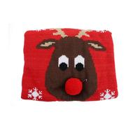 Lurrose Red Dog Sweater Pullover for Puppies Made of Acrylic Fibers, Keeps Warm No Buttons, Stylish Appearance for Christmas and Holly Sweater Party, Holiday Pet Costume