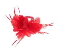 Lurrose Red Fascinator Hair Clip Bridal Headpieces for Wedding Red Flower Hairpin Flax Side Hair Clips Tea Party Headpiece Church Bridal Hair Accessories for Women Girls