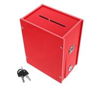 Lurrose Red Pvc Voting Box with Lock 15x11x20cm, Multifunctional Suggestion Ballot Box for Charity Fundraising, Donation, Raffle Ticket Container, Wall Or Floor Mountable