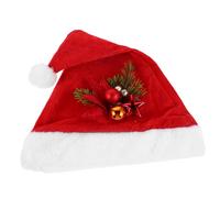 Lurrose Red Santa Hat for Adults Christmas Party Cap Soft Plush Xmas Headwear Festive Holiday Decoration Cozy Winter Celebration Accessory for Photofriendly Group Fun