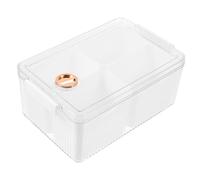 Lurrose Refrigerator Food Storage Box Multi Function Kitchen Organizer for Spices Condiments and Items Durable Pet Material Space Saving Draining Box Elegant Design