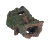 Lurrose Resin Hollow Tree Trunk Aquarium Decor with Human Face Design Natural-looking Cave Hideout for Fish Shrimp Turtles and Reptiles Stress-reducing Habitat Enhancer for Fish Tanks and