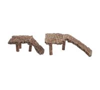 Lurrose Resin Turtle Basking Platform for Natural Basking Experience with Nonslip Ramp 2pcs Suitable for Terrarium and Fish Tank Habitat Decoration for Terrarium and Fish Tank Habitat
