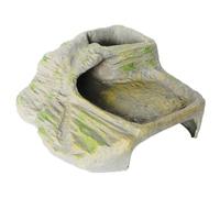 Lurrose Resin Turtle Basking Platform with Rockery Design for Reptile Enclosure, Decorative Artificial Mountain Hideout Providing Natural Environment and Climbing Terrace for Tortoises