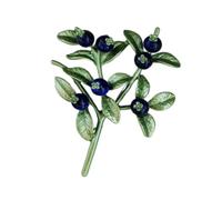Lurrose Retro Alloy Brooch Blueberry Branch Style Collar Pin in Green Sturdy Coloring Process, Practical for Wearing at Parties and Proms
