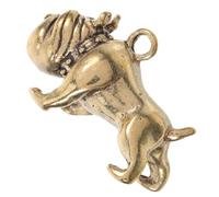 Lurrose Retro Brass Bulldog Keychain Charm Delicate Decorative Pendant for Diy Crafts Cute Dog Keychain for Keys