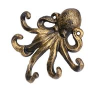 Lurrose Retro Cast Iron Octopus Hook Wall Mounted Key Hanger with Tentacles Decorative Animal Shape Rack for Bathroom Kitchen Hallway Living Sturdy Rust-Resistant Vintage Style Organizer