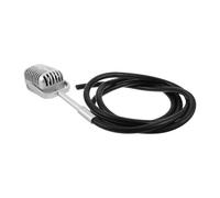 Lurrose Retro Vintage Microphone Prop, Antique Play Microphone Model with Silver Finish, Plastic and Rubber Wires, Party Prop for Bar Decor and Photo Booth Displays