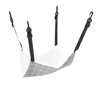 Lurrose Reversible Hanging Cat Hammock Bed for Cage Use, Plush Fabric with Grey Check Pattern, 53x35cm, Suitable for Indoor Cats and Small Animals