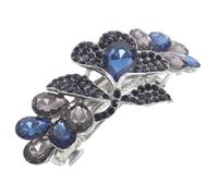 Lurrose Rhinestone Hair Clips Metal Material with Secure Spring Clip Sparkling Crystal Elegant Blue Stylish Korean Design for Weddings and Daily Wear Hair Accessories for Women