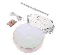 Lurrose Rhinestone Pinata with Stick and Blindfold, Pull String Hanging Piñata Decoration for Wedding, Birthday Parties, Bridal Showers, Carnival Game