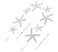 Lurrose Rhinestone Star Fish Headband Beach Sea Star Hairband Bridal Wedding Mermaid Accessories for Women Girls, Silver