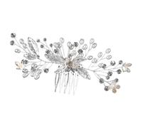 Lurrose Rhinestone Wedding Hair Comb for Bride with Lightweight Zinc Alloy and Mesmerizing Effect, Uniquely Crafted Silver Bridal Hair Accessory for Wedding Occasions