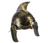 Lurrose Roman Soldier Helmet for Adults Lightweight Plastic Knight Cosplay Helmet Stable and Secure Fit, Golden Historical Costume Hat for Theater Performance and Role Play