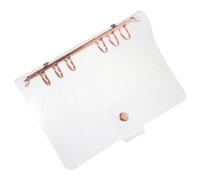 Lurrose Rose Gold A5 Glitter Pvc 6-ring Loose Leaf Notebook Cover, Handbook Protector for Travel Journal and School Notepad, Office Book Shell