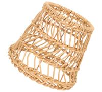 Lurrose Rustic Style Large Woven Rattan Pendant Lamp Shade Cover, Handmade Wicker Ceiling Light Shade for Bar and Tea Room Decoration, Tea Color, Without Bulb