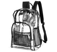 Lurrose See through Bag Book Bag Stylish Minimalist Pvc Material See-through Design Meets Security Requirements Adults Everyday Use Large Capacity Multiple Compartments Ergonomic Shoulder